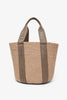 Woody raffia dark nut tote bag