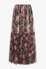 Black flower maxi skirt