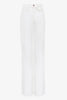 High-rise white denim flare jeans