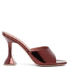 Lupita 95 brown metallic patent mules