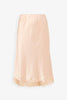 Irene light peach silk slip skirt