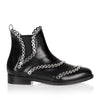 Black leather eyelet Chelsea boot