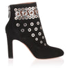 Black suede eyelet boot