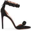 Black studded bombe suede sandal