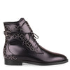 Black leather studded boot