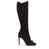 Black suede bombe knee boot