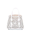 White leather cut-out mini bag