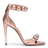 Bronze metallic leather bomb sandals
