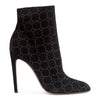 Black suede 110 studded booties