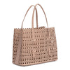 Beige laser-cut tote bag