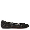 Black suede laser cut ballerinas