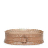 Laser cut dark nude leather belt