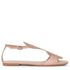 Laser-cut leather flat sandals