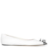 Punk stud soft white ballerina