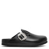 Boston crystal buckle black slides