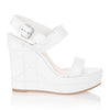 Yacht white leather wedge sandal