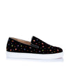Boat black suede crystal slip-on