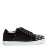 Vieira black velvet spike sneakers