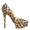 Paloma leopard print satin platform pumps