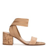 Nude suede elastic sandals