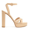 Nude leather platform sandals