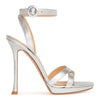 Silver metallic nappa sandals