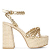Kea gold and raffia platform sandals
