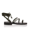 Khaki suede crystal sandal