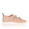 Blush suede and nappa leather sneaker