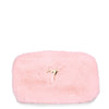 Blush faux fur clutch
