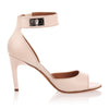 Nude leather shark lock sandal