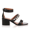 Black leather chain sandal