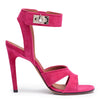 Fucshia suede sandals shark lock sandals