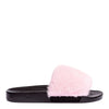 Pink mink slide sandals