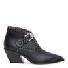 Elegant black leather ankle boots