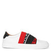 Webbing white and red sneakers