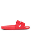Red rubber slide sandals