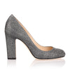Billie 100 grey glitter fabric pump