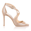 Emily 100 beige shimmer suede sandal