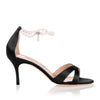 Calla Pearl black satin sandal