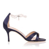 Calla Pearl navy satin sandal