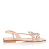 Fernus Flat champagne satin crystal sandal