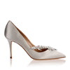 Nadira light grey satin pump