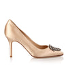 Okkava champagne satin pump