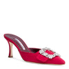 Maysale 70 Light Red Silk Mules