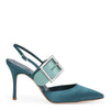 Beladonabi blue and green crystal buckle sandals
