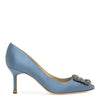 Hangisi 70 denim blue satin pumps