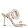 Fibiona beige satin sandals