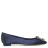 Hangisi Flat navy satin ballerinas