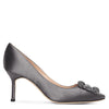 Hangisi 70 grey satin pumps